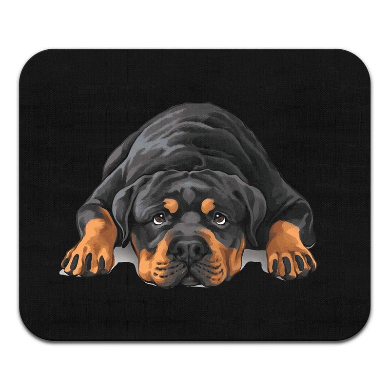 WIRESTER Non-Slip Rectangle Mousepad, Rottweiler Dog Lying Down Looking Up Mouse Pad for Home, Office and Gaming Desk - Image 2